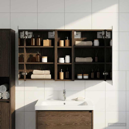 Set di Armadi da Bagno con porta 3 pcs 100 x 10,5 x 60,5 cm