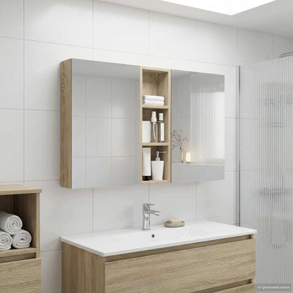 Set di Armadi da Bagno con porta 3 pcs 100 x 10,5 x 60,5 cm