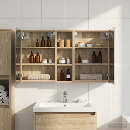 Set di Armadi da Bagno con porta 3 pcs 100 x 10,5 x 60,5 cm | homemem39