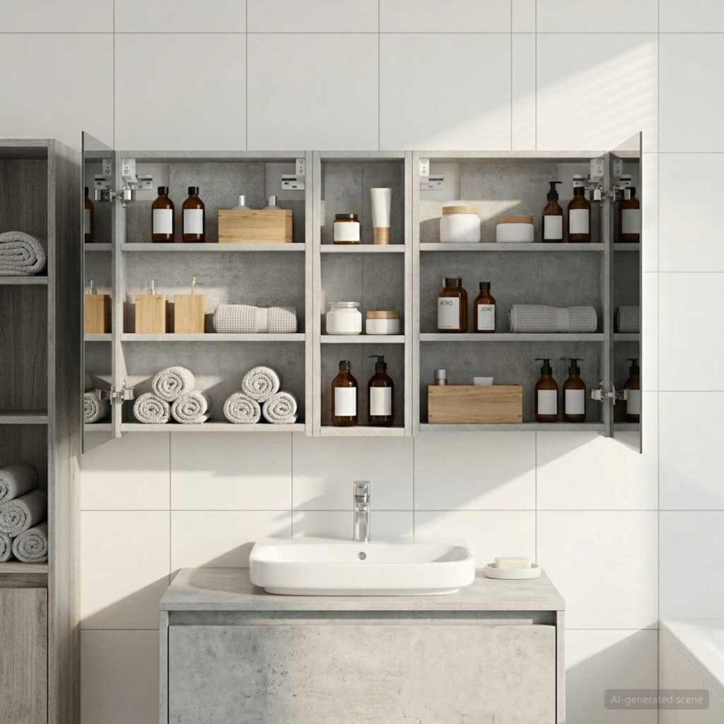 Set di Armadi da Bagno con porta 3 pcs 100 x 10,5 x 60,5 cm | homemem39