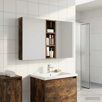 Set di Armadi da Bagno con porta 3 pcs 100 x 10,5 x 60,5 cm | homemem39