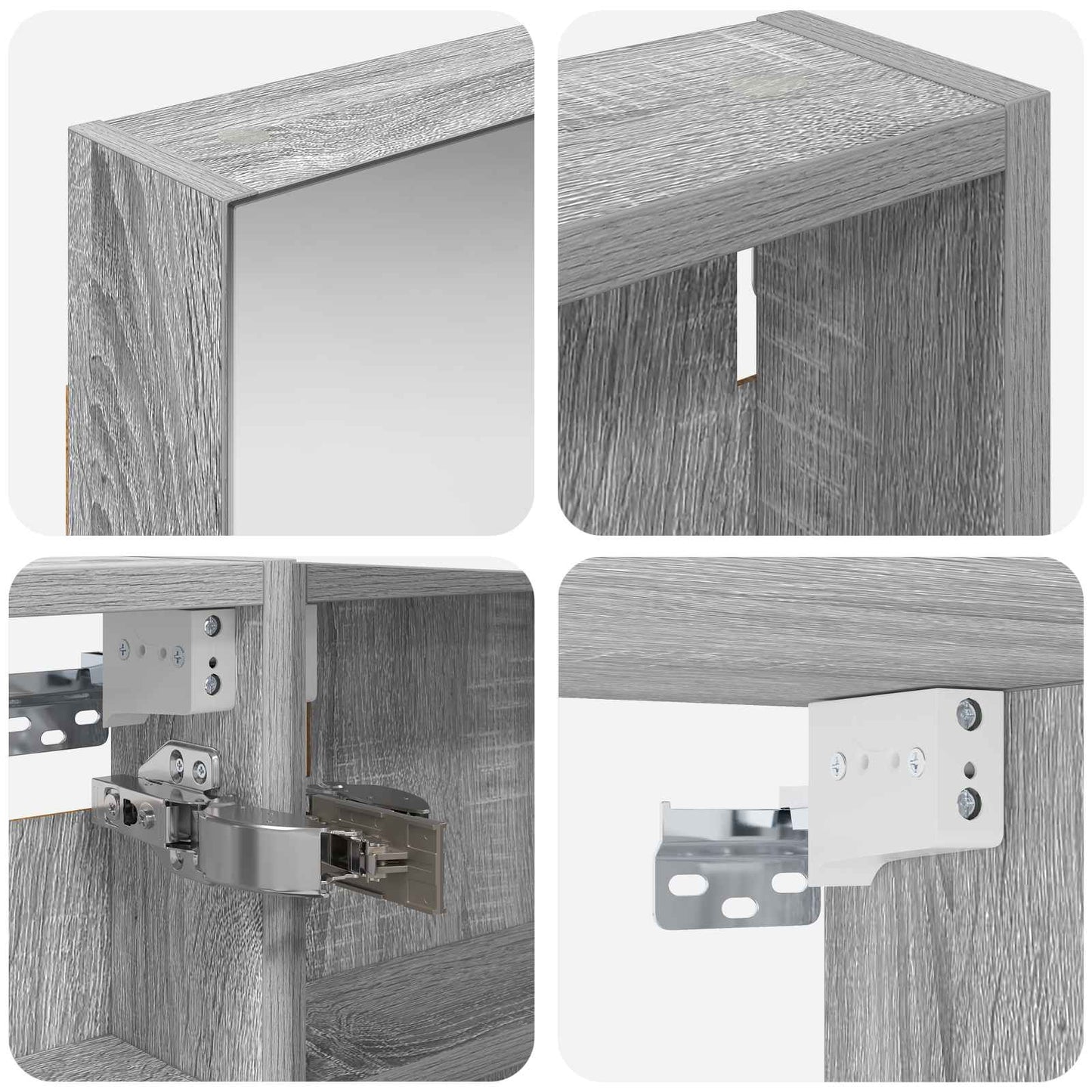 Set di Armadi da Bagno con porta 3 pcs 100 x 10,5 x 60,5 cm | homemem39