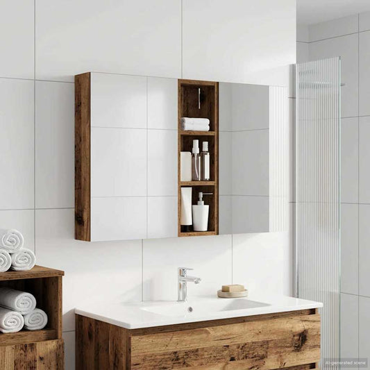 Set di Armadi da Bagno con porta 3 pcs 100 x 10,5 x 60,5 cm | homemem39