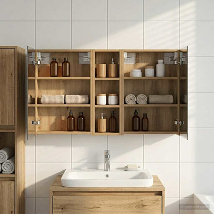Set di Armadi da Bagno con porta 3 pcs 100 x 10,5 x 60,5 cm | homemem39