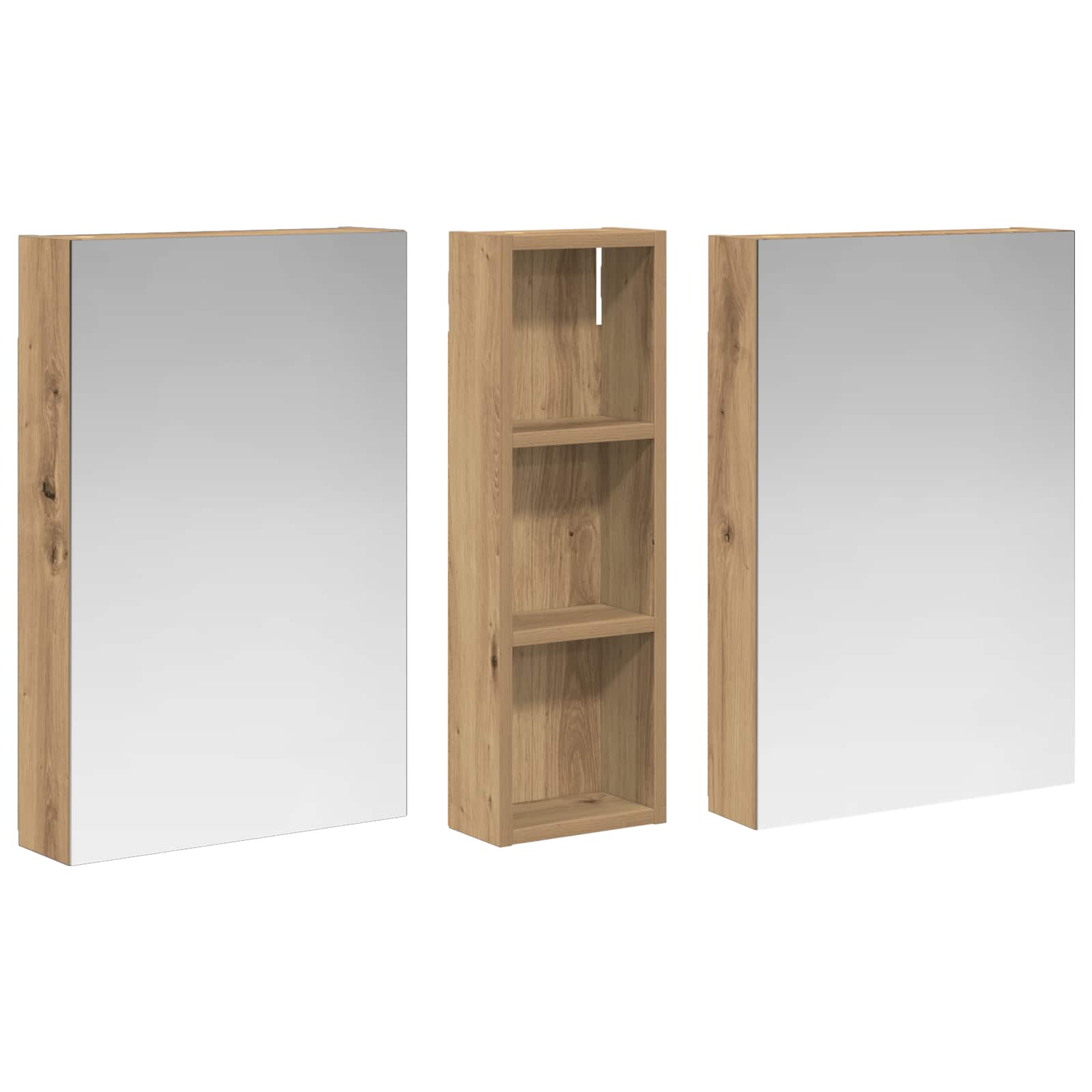 Set di Armadi da Bagno con porta 3 pcs 100 x 10,5 x 60,5 cm | homemem39