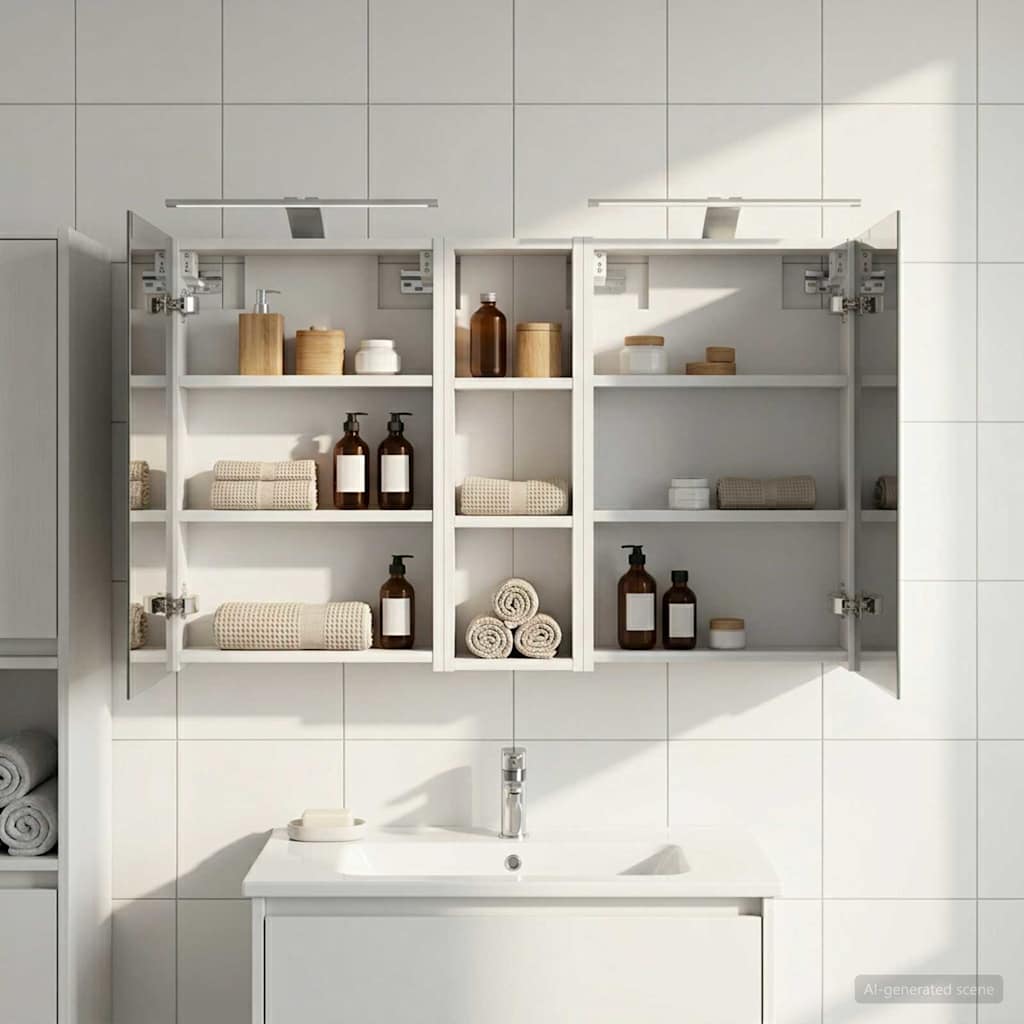 Set di Armadi da Bagno con porta 3 pcs 100 x 10,5 x 60,5 cm
