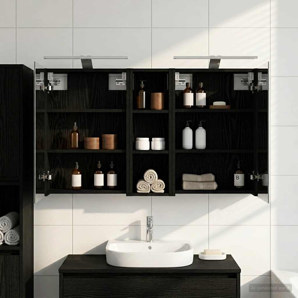 Set di Armadi da Bagno con porta 3 pcs 100 x 10,5 x 60,5 cm