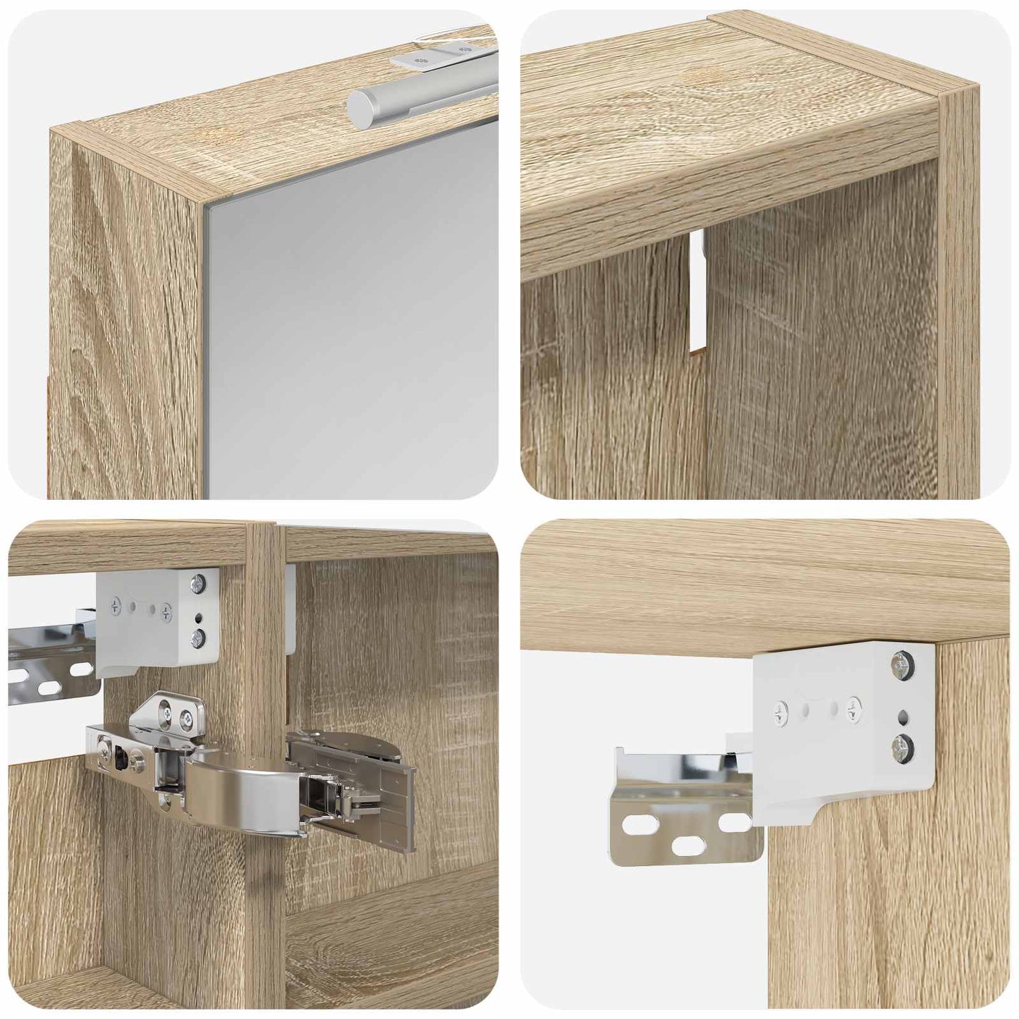 Set di Armadi da Bagno con porta 3 pcs 100 x 10,5 x 60,5 cm | homemem39