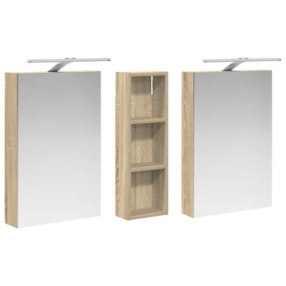 Set di Armadi da Bagno con porta 3 pcs 100 x 10,5 x 60,5 cm | homemem39