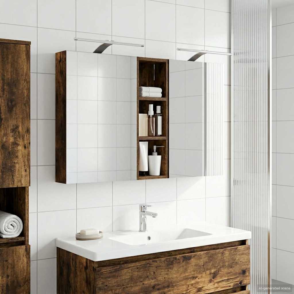 Set di Armadi da Bagno con porta 3 pcs 100 x 10,5 x 60,5 cm