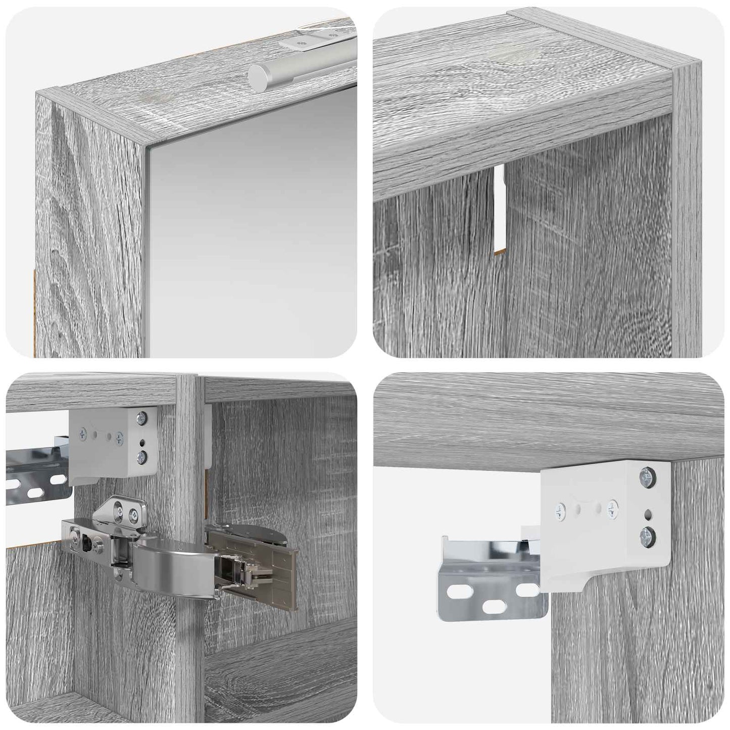 Set di Armadi da Bagno con porta 3 pcs 100 x 10,5 x 60,5 cm