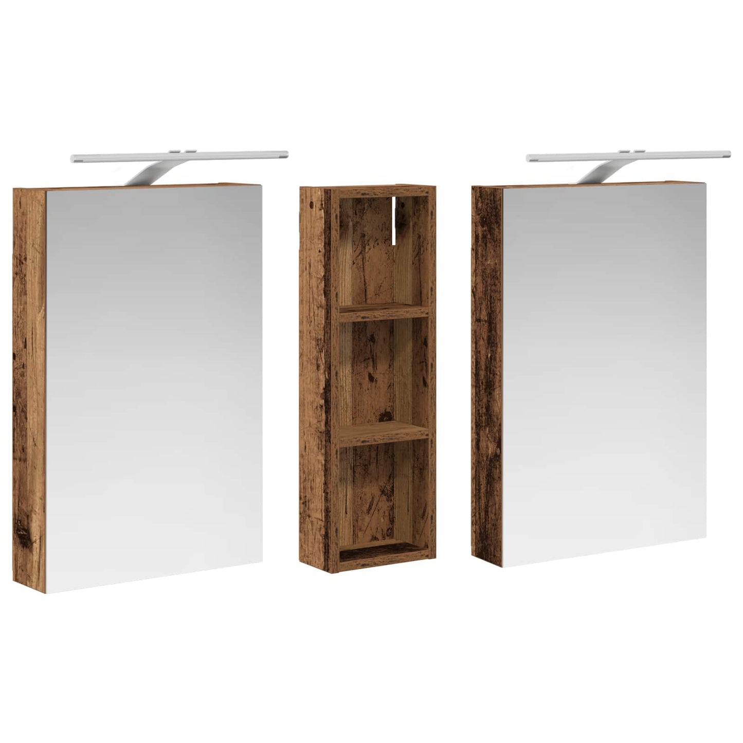 Set di Armadi da Bagno con porta 3 pcs 100 x 10,5 x 60,5 cm | homemem39