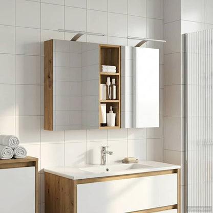 Set di Armadi da Bagno con porta 3 pcs 100 x 10,5 x 60,5 cm | homemem39