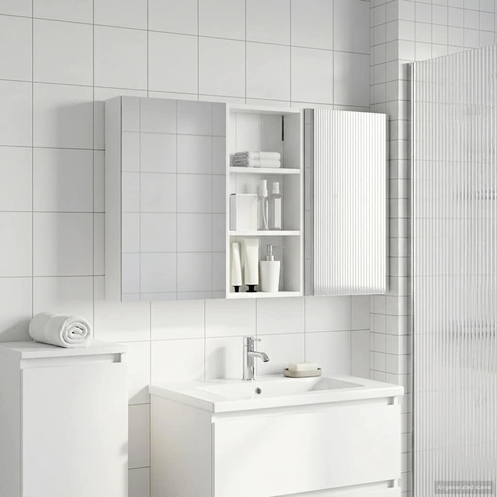 Set di Armadi da Bagno con porta 3 pcs 110 x 10,5 x 60,5 cm | homemem39