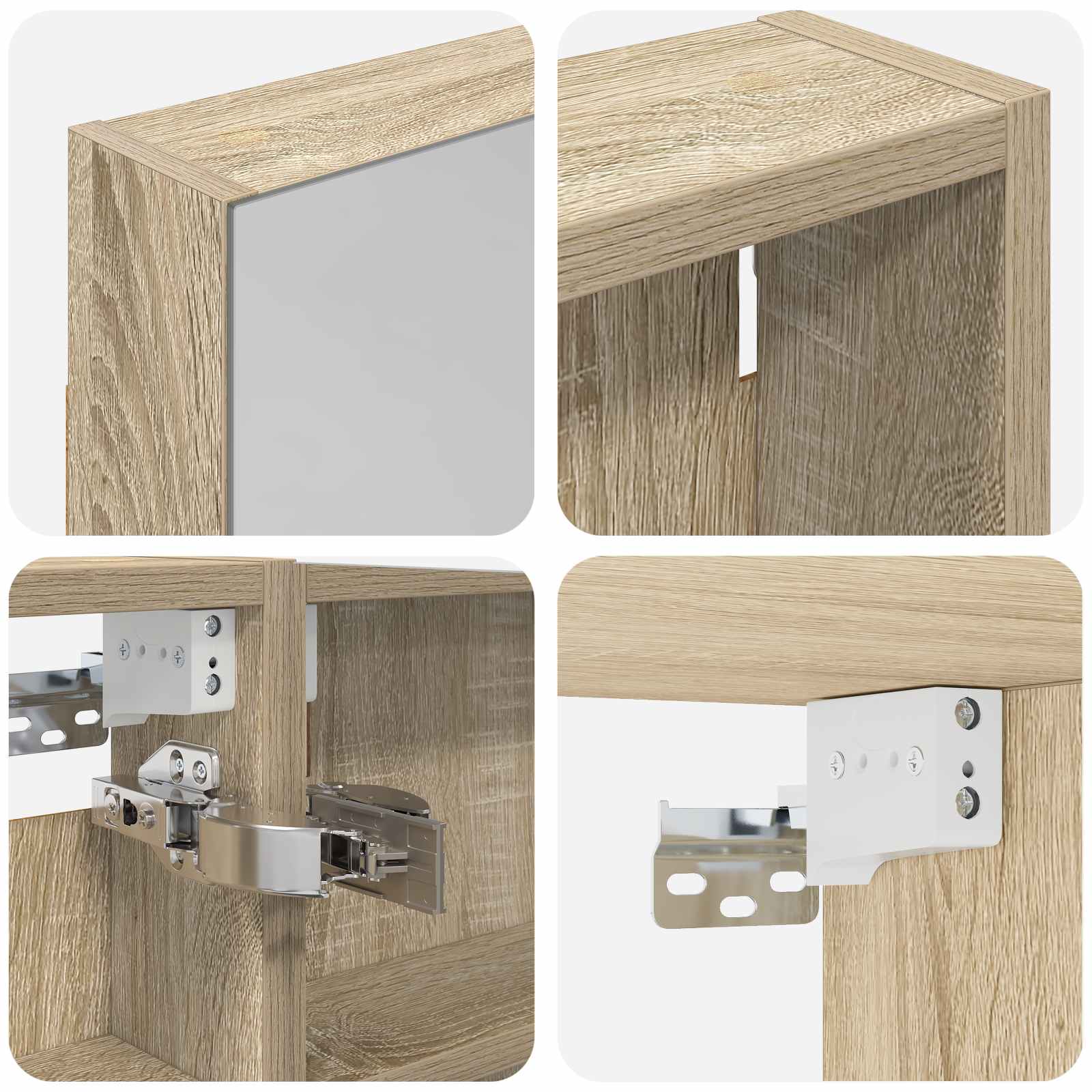 Set di Armadi da Bagno con porta 3 pcs 110 x 10,5 x 60,5 cm | homemem39