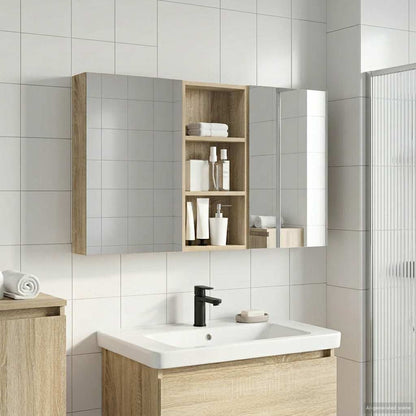 Set di Armadi da Bagno con porta 3 pcs 110 x 10,5 x 60,5 cm | homemem39