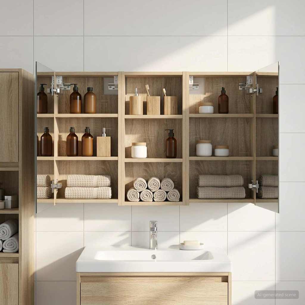 Set di Armadi da Bagno con porta 3 pcs 110 x 10,5 x 60,5 cm | homemem39