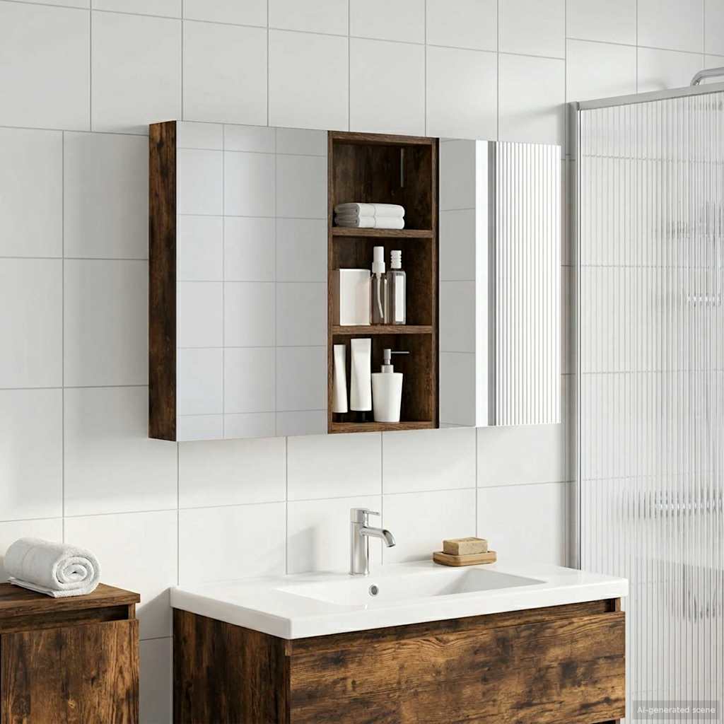Set di Armadi da Bagno con porta 3 pcs 110 x 10,5 x 60,5 cm | homemem39