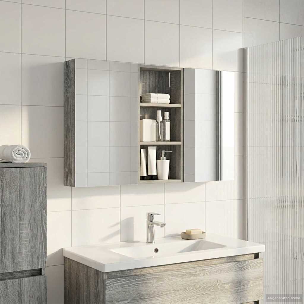 Set di Armadi da Bagno con porta 3 pcs 110 x 10,5 x 60,5 cm
