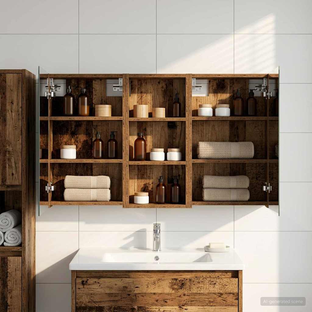 Set di Armadi da Bagno con porta 3 pcs 110 x 10,5 x 60,5 cm | homemem39