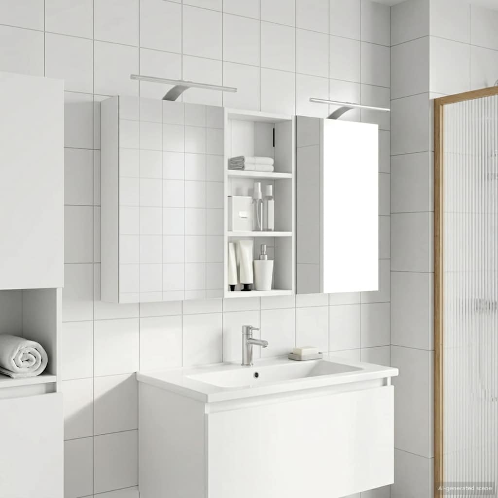 Set di Armadi da Bagno con porta 3 pcs 110 x 10,5 x 60,5 cm | homemem39