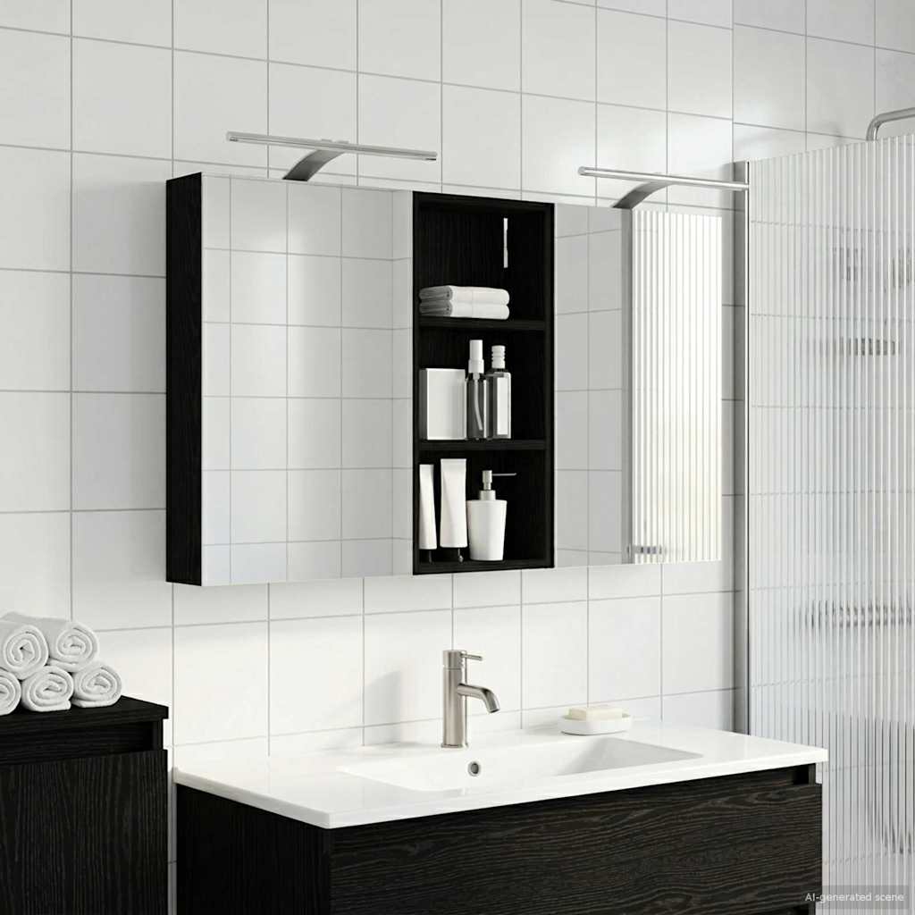 Set di Armadi da Bagno con porta 3 pcs 110 x 10,5 x 60,5 cm