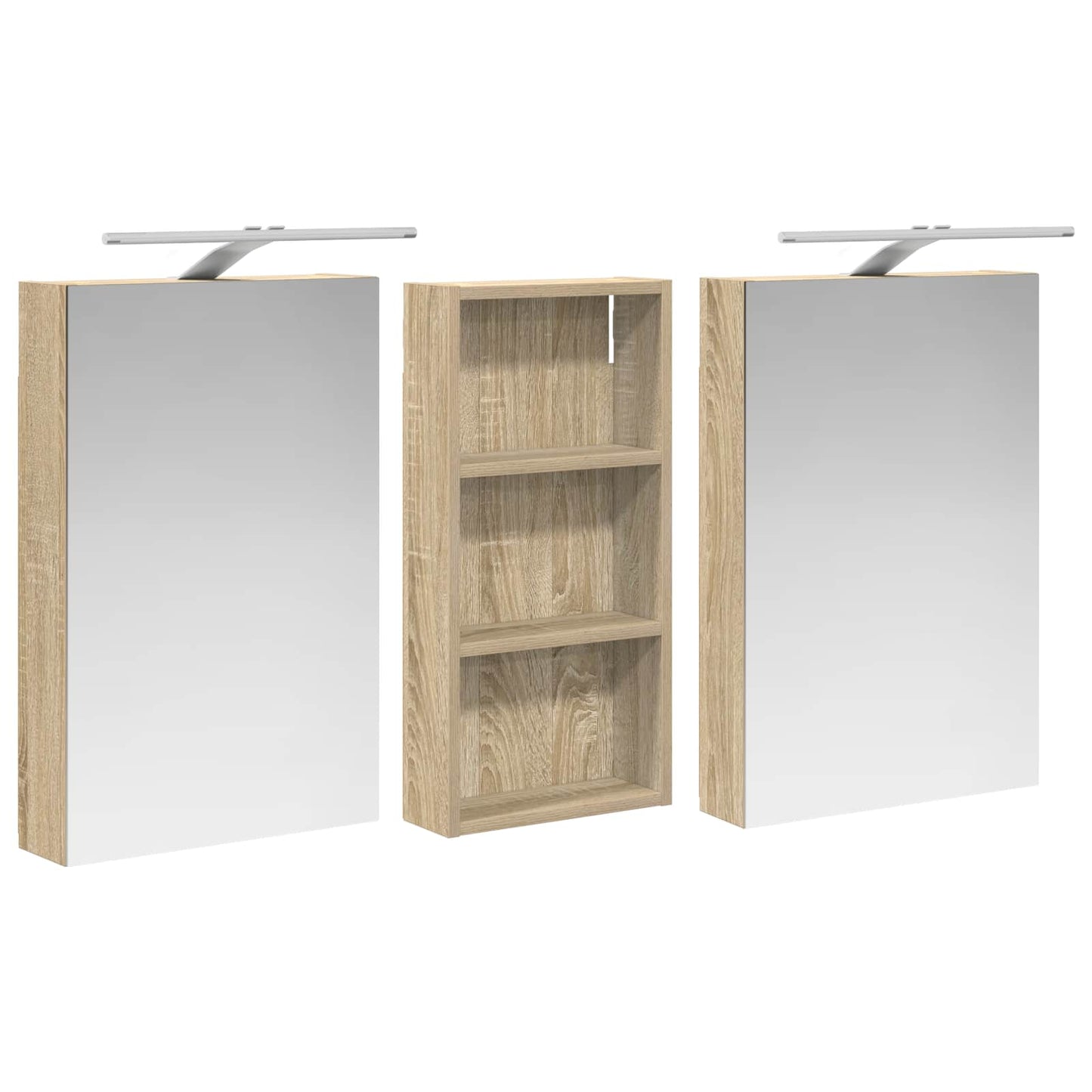 Set di Armadi da Bagno con porta 3 pcs 110 x 10,5 x 60,5 cm | homemem39