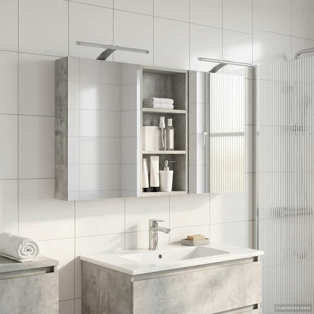 Set di Armadi da Bagno con porta 3 pcs 110 x 10,5 x 60,5 cm | homemem39