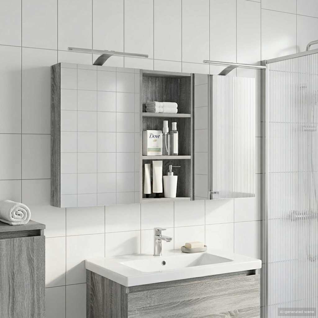 Set di Armadi da Bagno con porta 3 pcs 110 x 10,5 x 60,5 cm