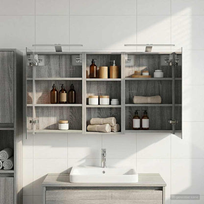 Set di Armadi da Bagno con porta 3 pcs 110 x 10,5 x 60,5 cm | homemem39