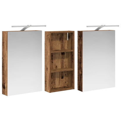 Set di Armadi da Bagno con porta 3 pcs 110 x 10,5 x 60,5 cm | homemem39