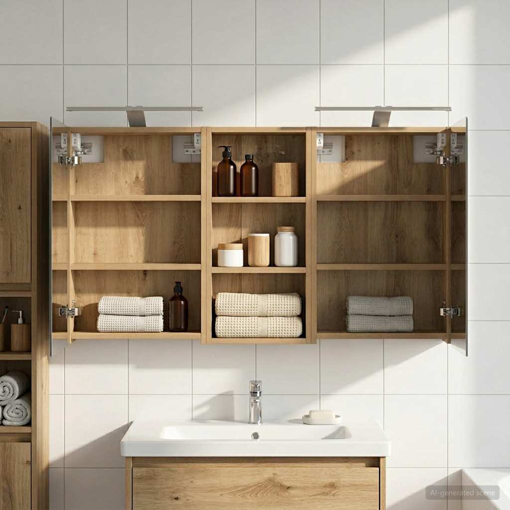 Set di Armadi da Bagno con porta 3 pcs 110 x 10,5 x 60,5 cm | homemem39