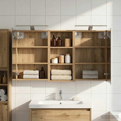 Set di Armadi da Bagno con porta 3 pcs 110 x 10,5 x 60,5 cm | homemem39