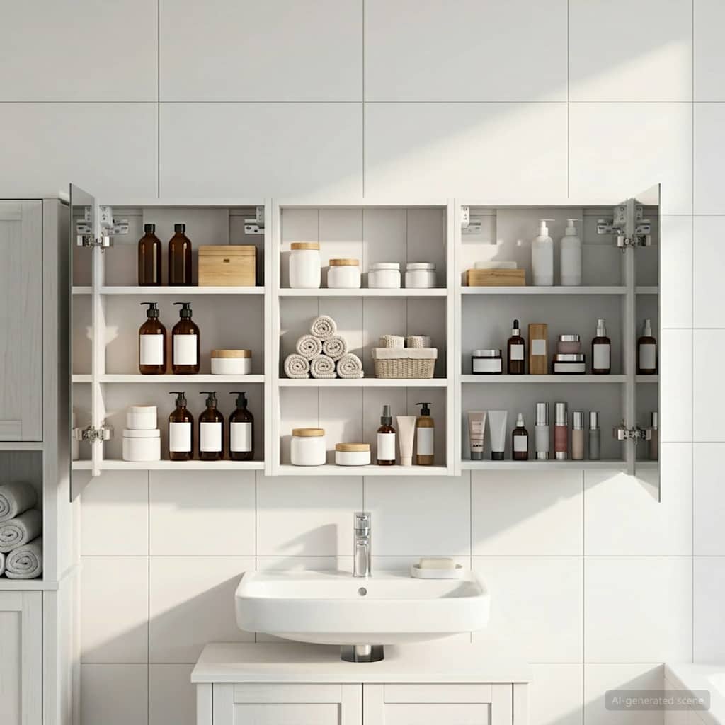 Set di Armadi da Bagno con porta 3 pcs 120 x 10,5 x 60,5 cm | homemem39
