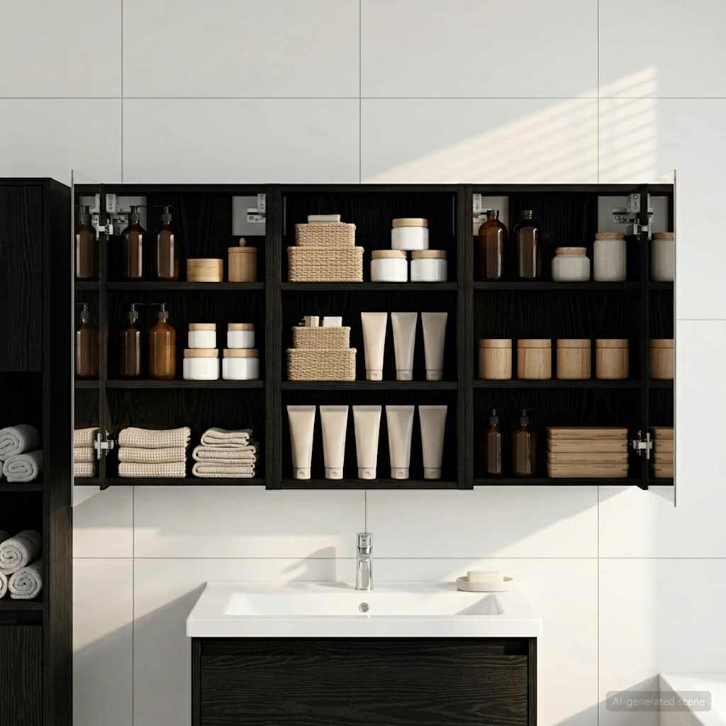 Set di Armadi da Bagno con porta 3 pcs 120 x 10,5 x 60,5 cm | homemem39