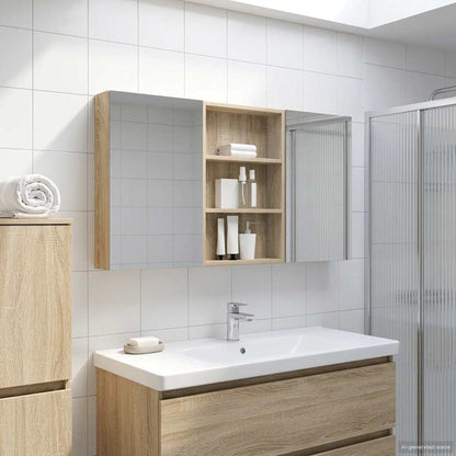 Set di Armadi da Bagno con porta 3 pcs 120 x 10,5 x 60,5 cm | homemem39