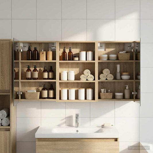 Set di Armadi da Bagno con porta 3 pcs 120 x 10,5 x 60,5 cm
