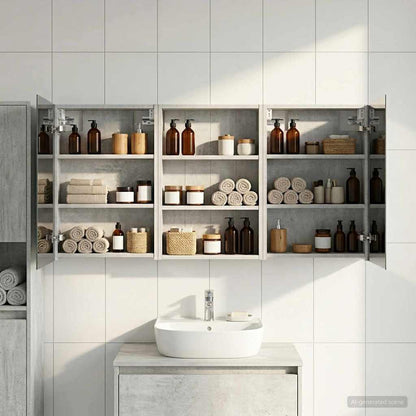 Set di Armadi da Bagno con porta 3 pcs 120 x 10,5 x 60,5 cm | homemem39