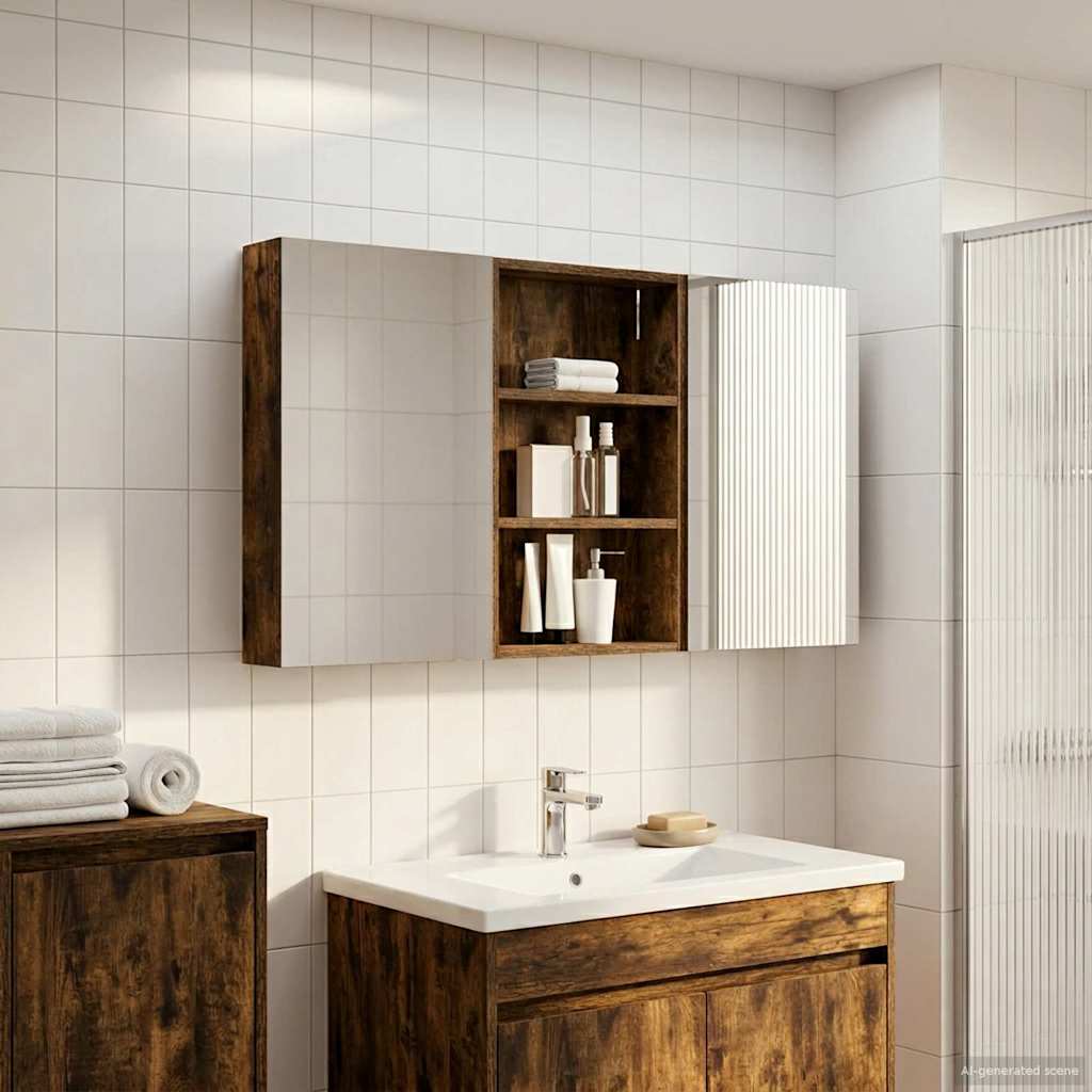 Set di Armadi da Bagno con porta 3 pcs 120 x 10,5 x 60,5 cm