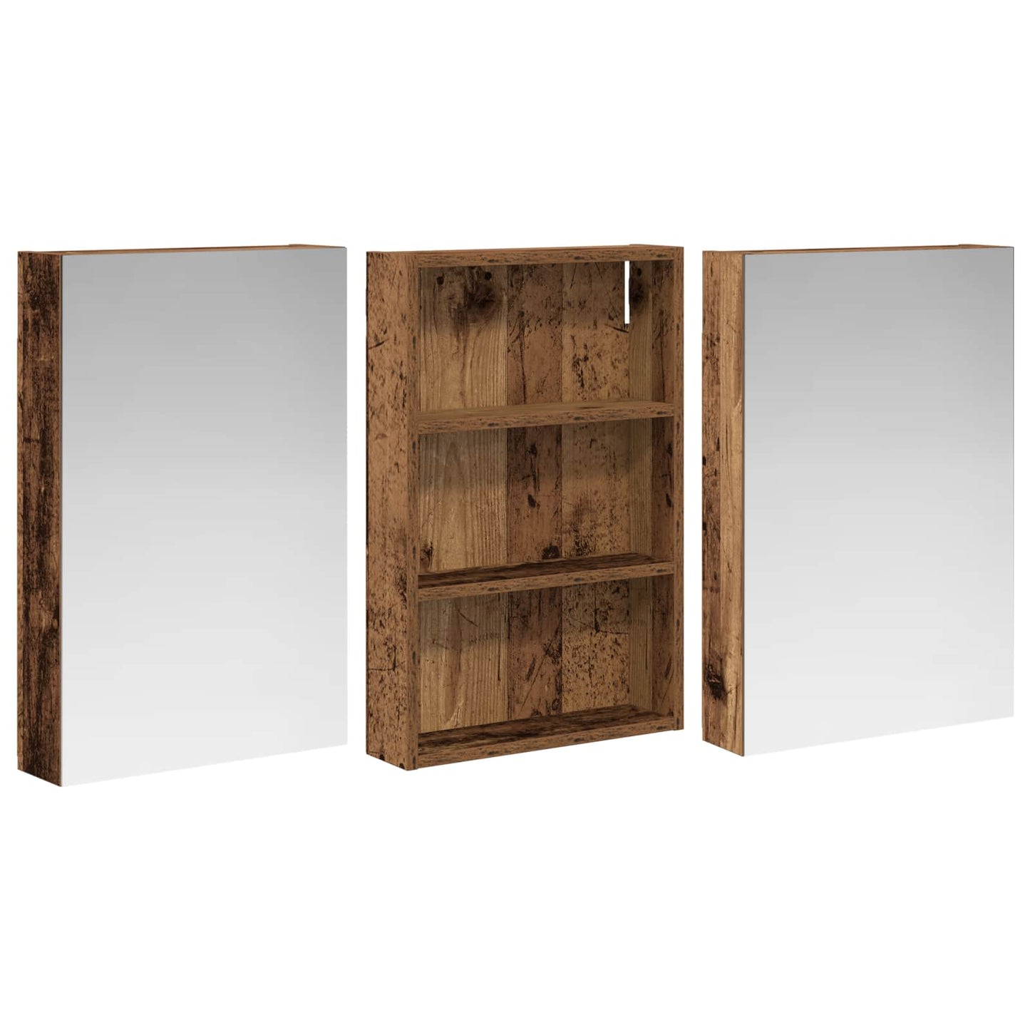 Set di Armadi da Bagno con porta 3 pcs 120 x 10,5 x 60,5 cm | homemem39