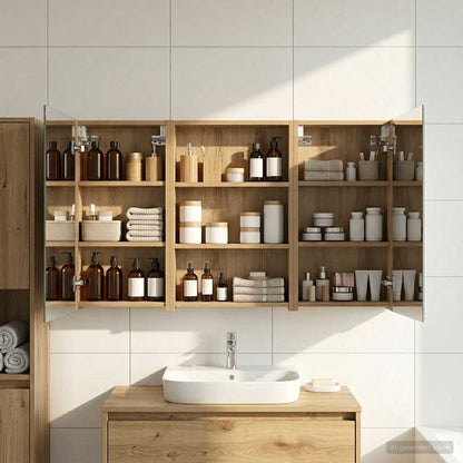 Set di Armadi da Bagno con porta 3 pcs 120 x 10,5 x 60,5 cm