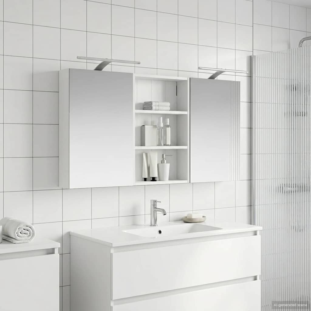 Set di Armadi da Bagno con porta 3 pcs 120 x 10,5 x 60,5 cm