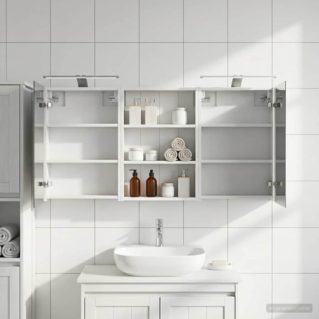 Set di Armadi da Bagno con porta 3 pcs 120 x 10,5 x 60,5 cm