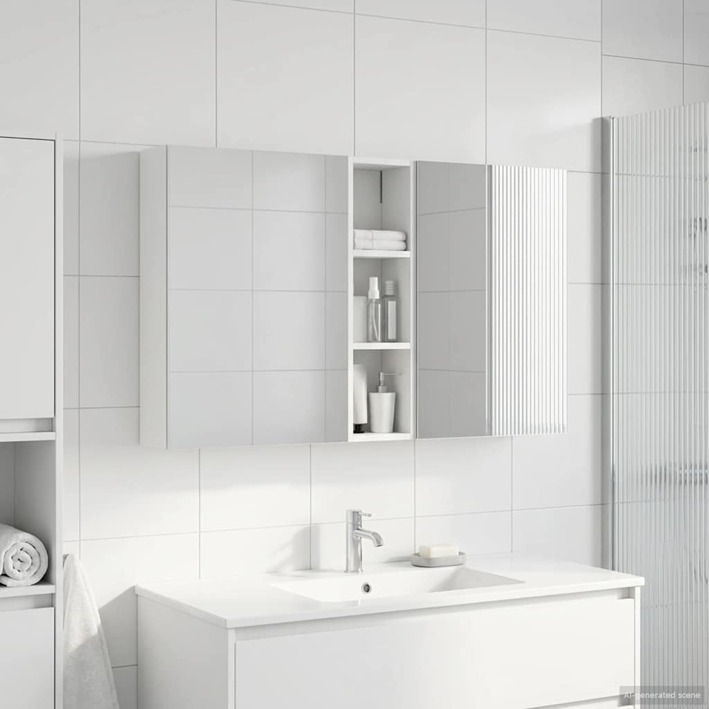 Set di Armadi da Bagno con lo scaffale 3 pcs 120 x 14,5 x 70 cm