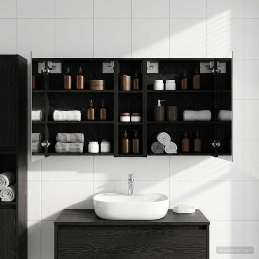 Set di Armadi da Bagno con lo scaffale 3 pcs 120 x 14,5 x 70 cm | homemem39