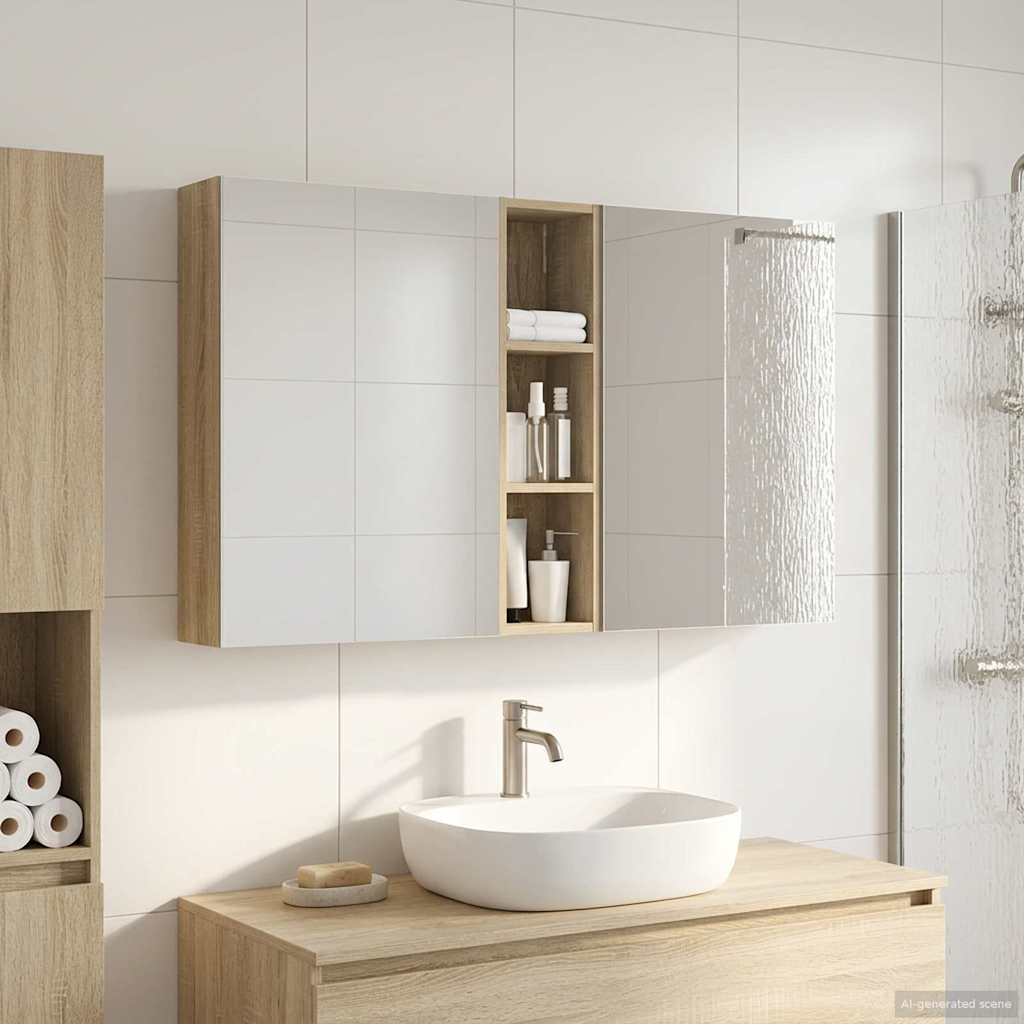 Set di Armadi da Bagno con lo scaffale 3 pcs 120 x 14,5 x 70 cm | homemem39