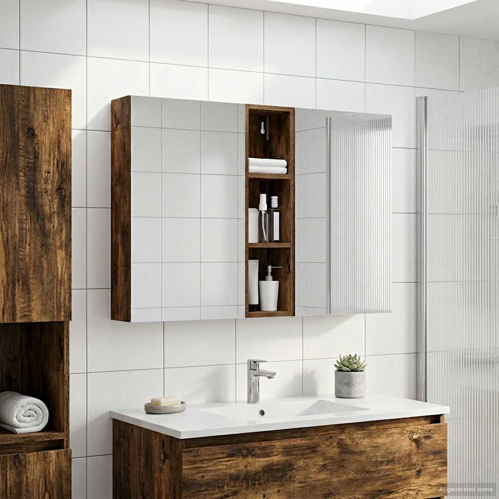 Set di Armadi da Bagno con lo scaffale 3 pcs 120 x 14,5 x 70 cm | homemem39