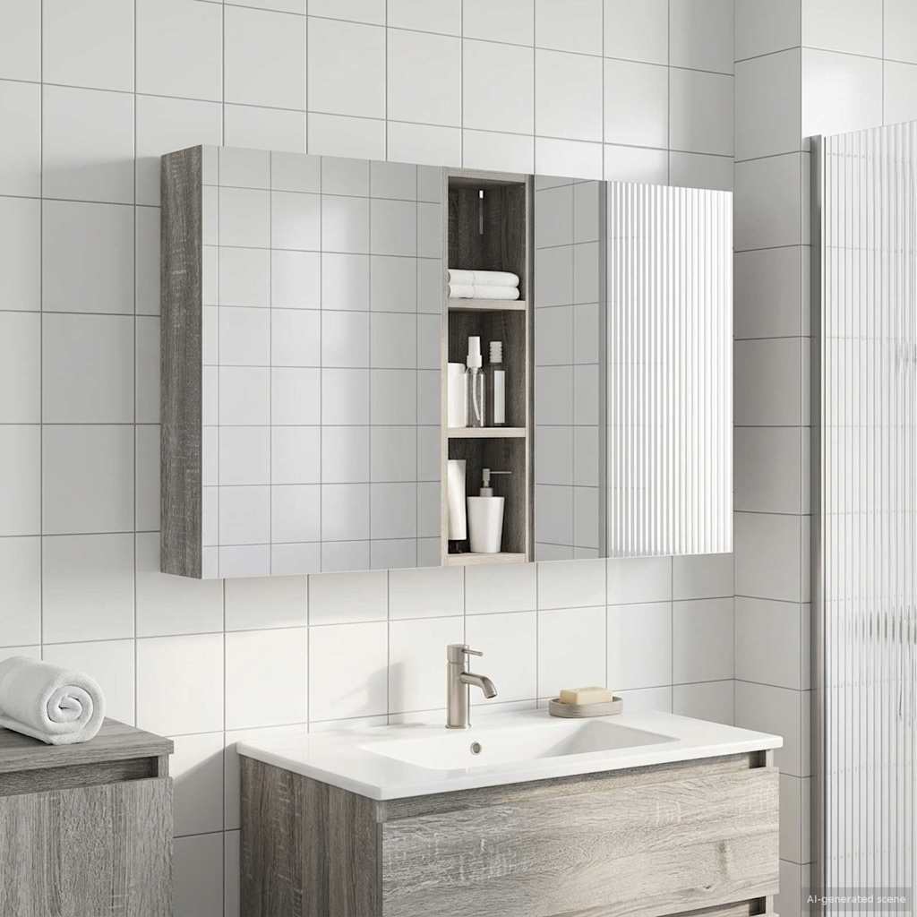 Set di Armadi da Bagno con lo scaffale 3 pcs 120 x 14,5 x 70 cm | homemem39