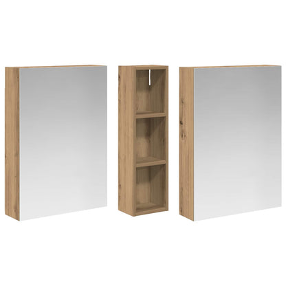 Set di Armadi da Bagno con lo scaffale 3 pcs 120 x 14,5 x 70 cm | homemem39