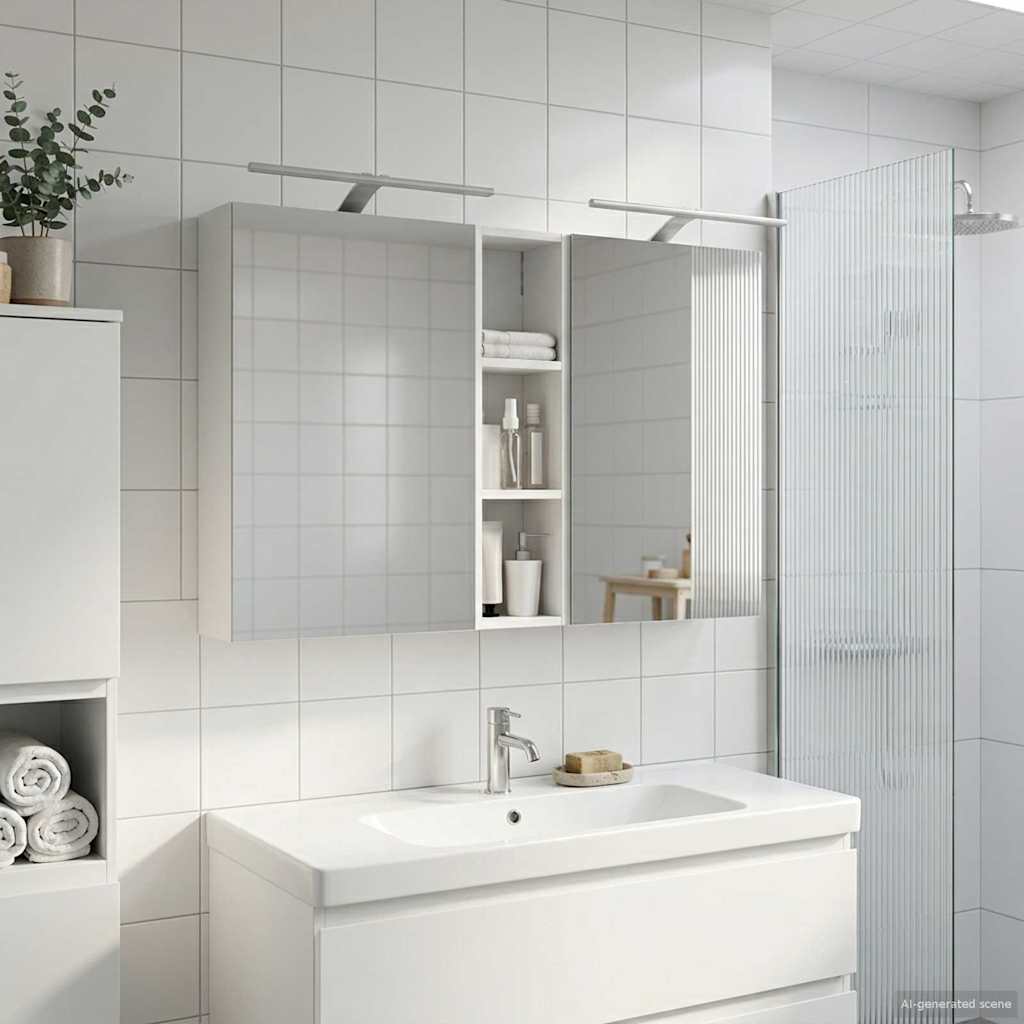 Set di Armadi da Bagno con lo scaffale 3 pcs 120 x 14,5 x 70 cm | homemem39